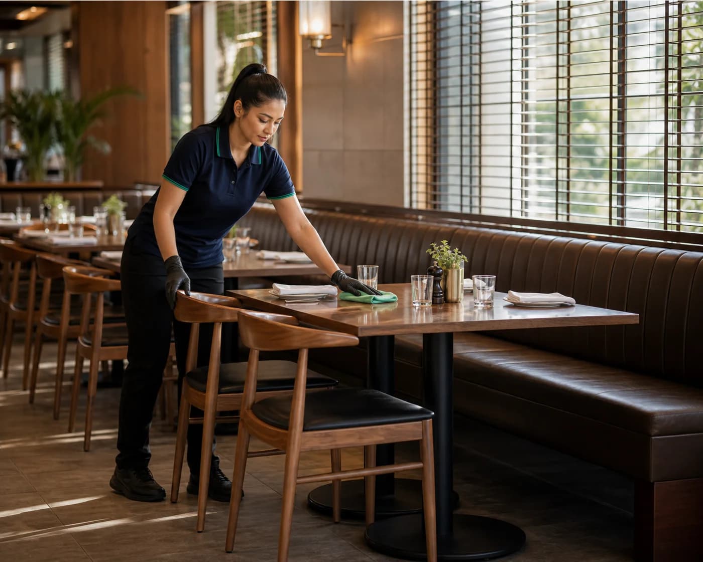 Restaurant booth cleaning Parramatta — upholstery and table sanitisation