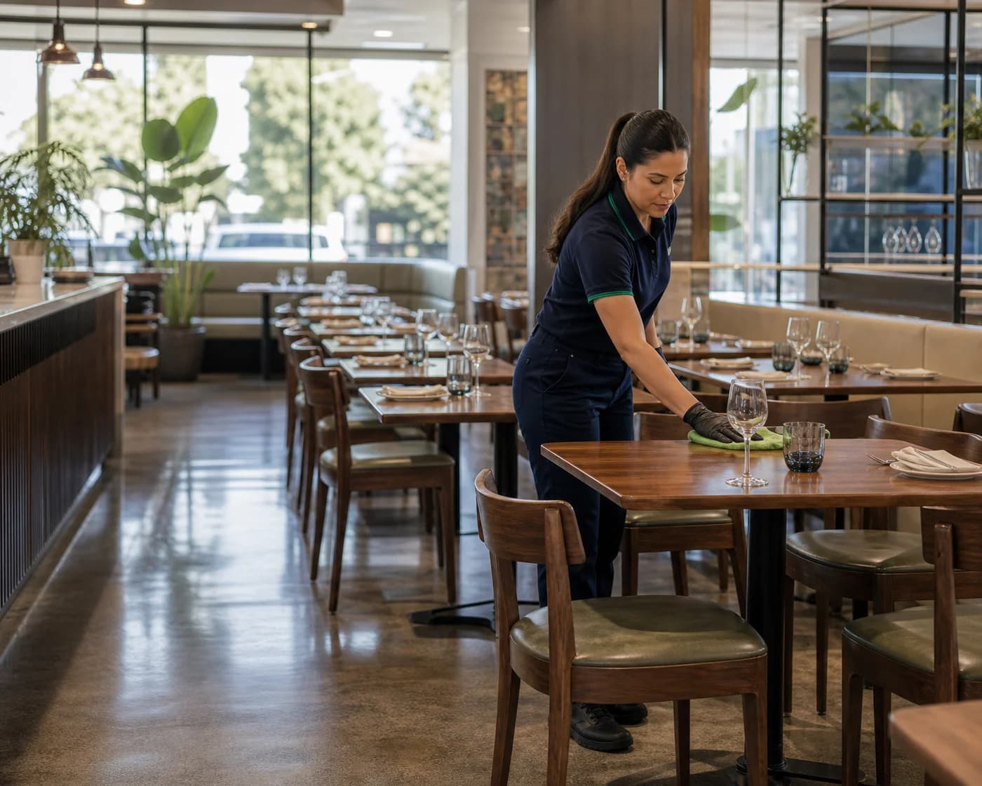 Restaurant dining area cleaning in Parramatta — ANZ food service cleaning