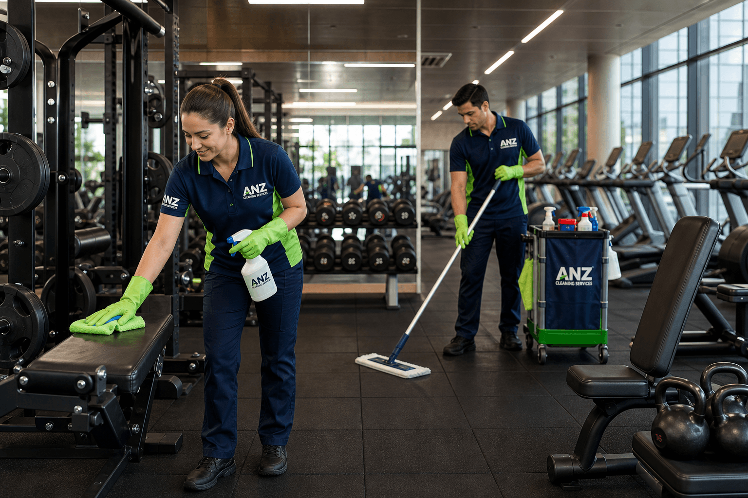 ANZ Gym Cleaning Professional with Cleaning Supplies