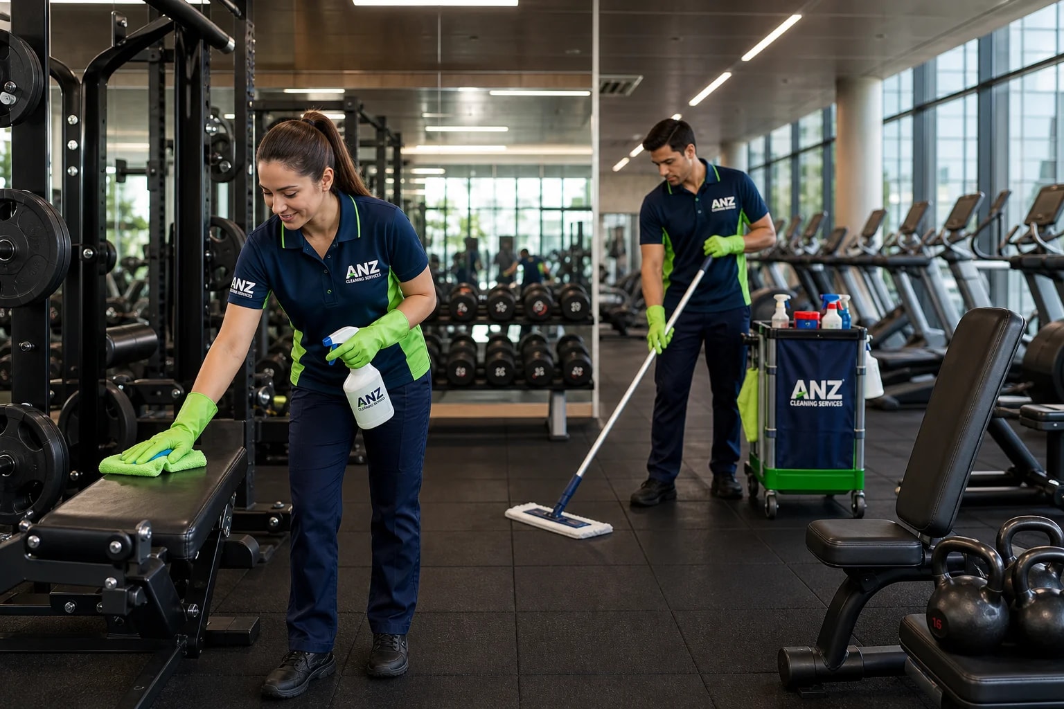 ANZ Gym Cleaning Professional with Cleaning Supplies