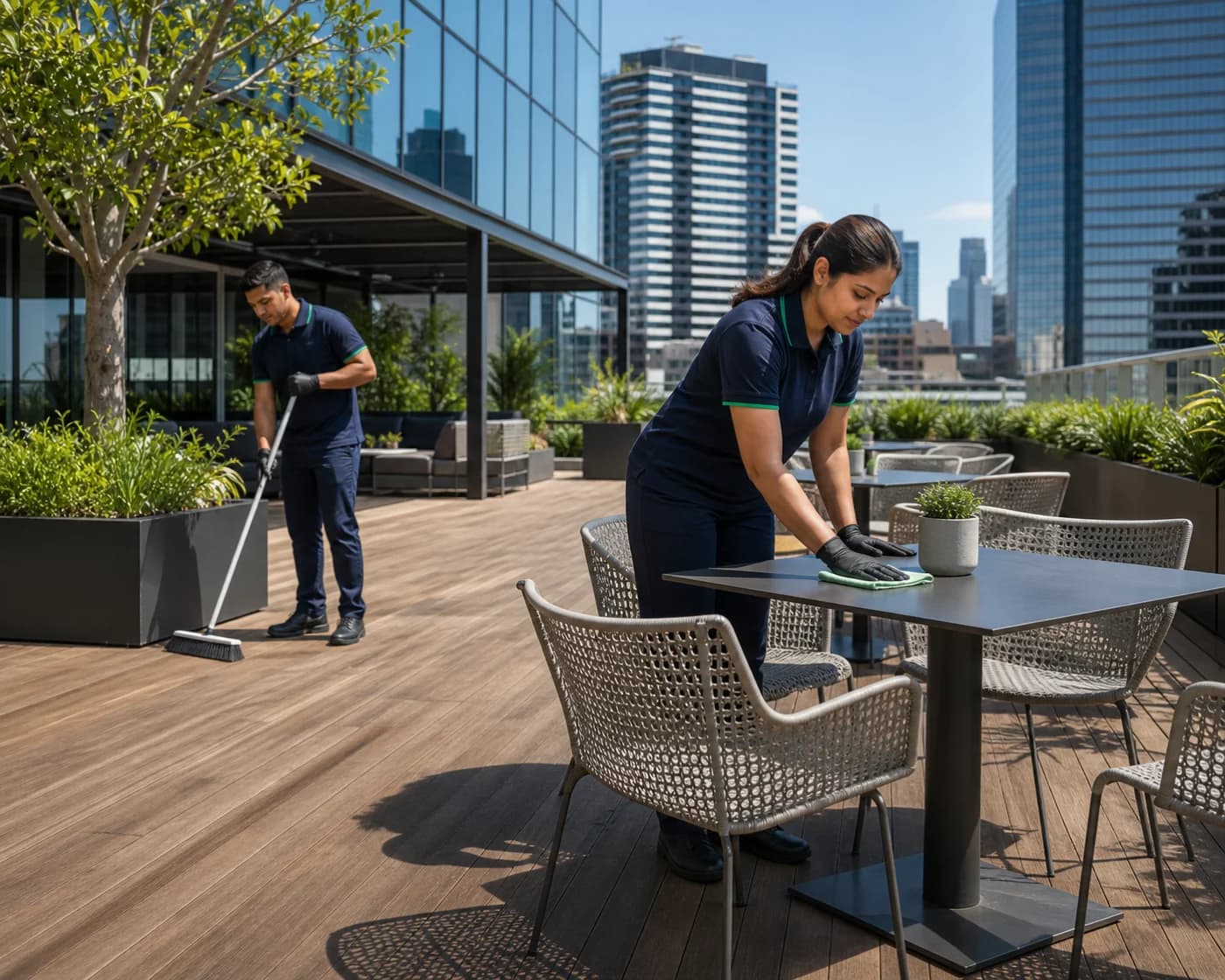 Hotel terrace and event space cleaning Parramatta — outdoor and function area cleaning