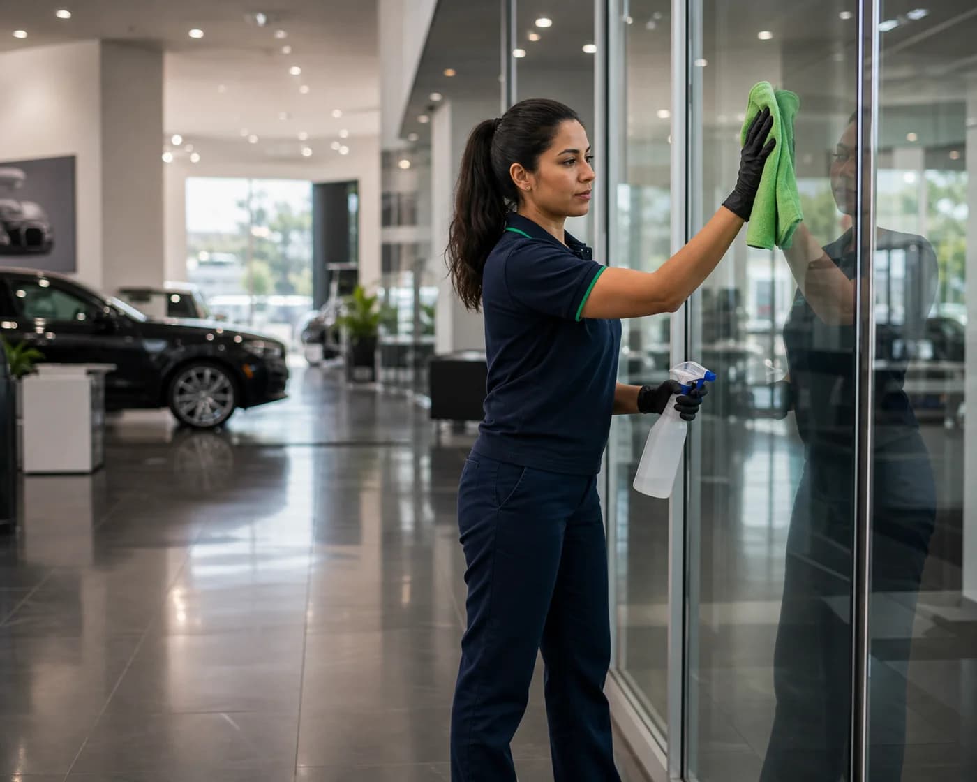 Showroom window cleaning Parramatta — retail display glass cleaning